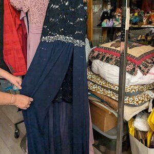 Beautiful long and short dress with stone Size 7/8 WIndsor